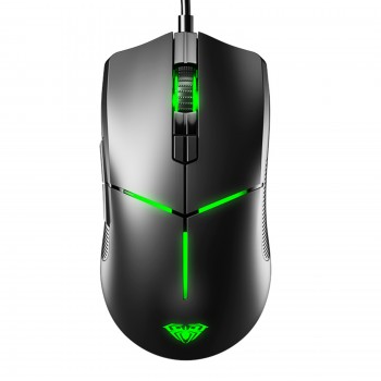 AULA F820 Gaming Mouse 6-speed DPI 6400 Ergonomic USB Optical Mouse Multiple Backlight Modes 6+1 Breathing Colors for PC