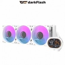 DarkFlash DH360D RGB Liquid CPU Cooler - White with LED Display