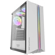 DarkFlash DK151 RGB Mid-Tower ATX Case – White – 3 RGB Fans included