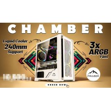 FROZER Chamber PC Case 240mm Support with 3x 120mm ARGB Fans & Side Tempered Glass