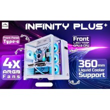 FROZER Infinity Plus ATX PC Case with 4x 120mm Infinity Mirror ARGB Fans – Premium Cooling & Stunning Aesthetics