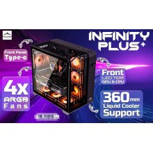 FROZER Infinity Plus ATX PC Case with 4x 120mm Infinity Mirror ARGB Fans