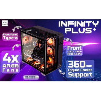  FROZER Infinity Plus ATX PC Case with 4x 120mm Infinity Mirror ARGB Fans