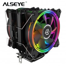 ALSEYE H120D CPU Cooler RGB Fan 120mm PWM 4 Pin 6 Heat Pipes Cooler for LGA 775 115x 1366 2011 AM2+ AM3+ AM4