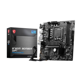 MSI B760M Bomber WiFi Motherboard, Micro-ATX - Supports Intel 12th & 13th Gen Core Processors, LGA 1700 - DDR5 Memory Boost 6400MHz/MAX, PCIe 4.0 x16 Slot, M.2 Gen4 Slot