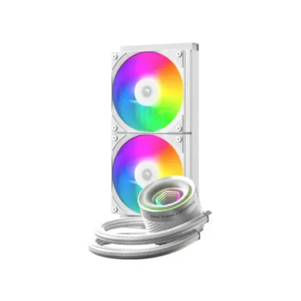 ID-COOLING FX240 INF ARGB 240mm AIO Liquid CPU Cooler w/ Infinity Mirror Display – White