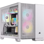 Corsair 2500D Airflow Mid-Tower Dual Chamber PC Case in White with Tempered Glass Side Panel