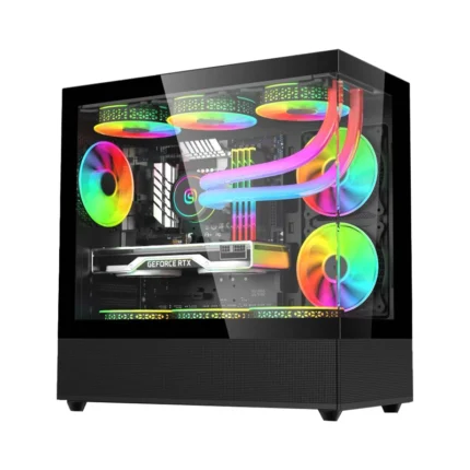 ACER V920B Black Micro-ATX Mid-Tower PC Case with Tempered Glass
