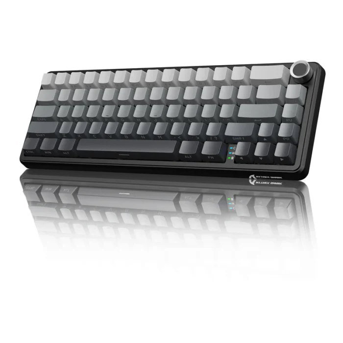 Attack Shark X66 wireless mechanical keyboard with side printed PBT keycaps and MoonLit light backlighting.