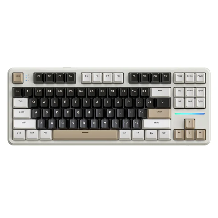 Attack Shark X87 Cheese White Mechanical Keyboard with RGB, Tri-Mode Wireless, and PBT keycaps