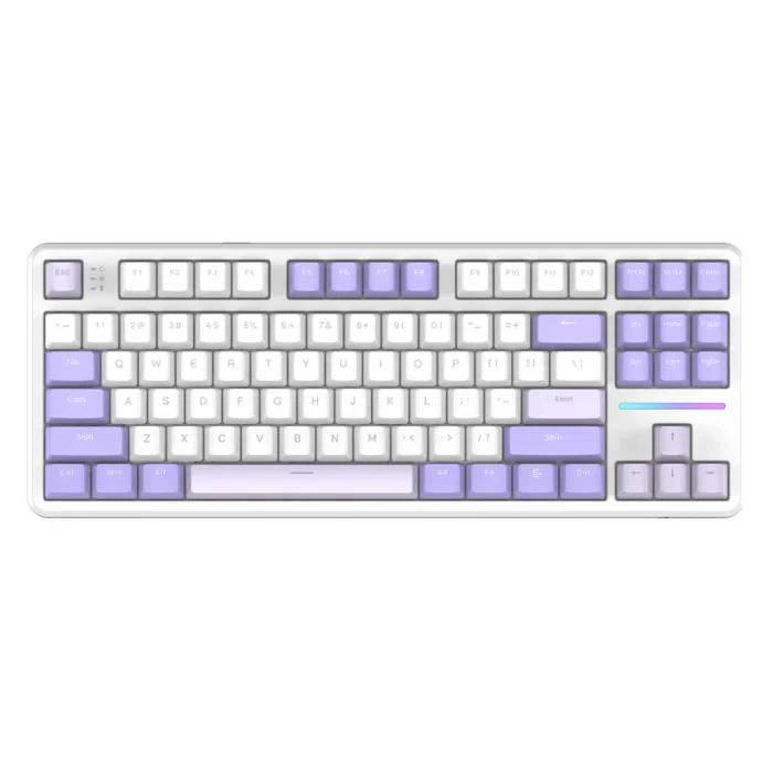 Attack Shark X87 Twilight Purple Wireless Mechanical Keyboard with RGB and Hot-Swappable Switches