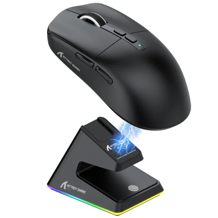 ATTACK SHARK X6 Three Modes Gaming Mouse With Charging Dock Black