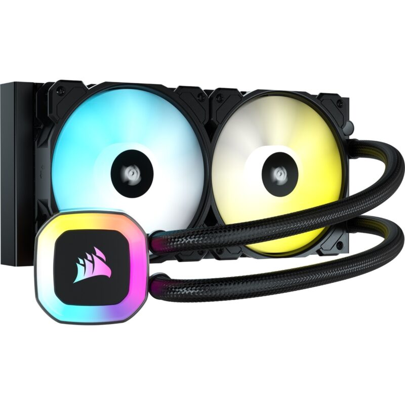 CORSAIR H100 RGB 240mm Liquid CPU Cooler with RGB Lighting and SP RGB ELITE PWM Fans