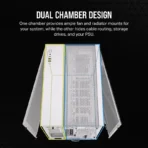 CORSAIR 2500D AIRFLOW Mid-Tower Dual Chamber PC Case – White - Image 3