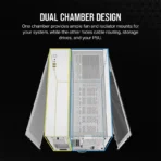 CORSAIR 2500X Mid-Tower Dual Chamber PC Case – White - Image 3