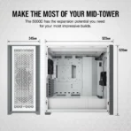 CORSAIR 5000D Tempered Glass Mid-Tower ATX PC Case – White - Image 2