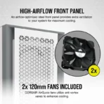 CORSAIR 5000D Tempered Glass Mid-Tower ATX PC Case – White - Image 3