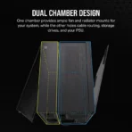 CORSAIR 6500D AIRFLOW Mid-Tower Dual Chamber PC Case – Black - Image 4
