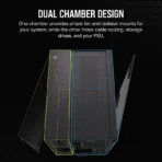 CORSAIR 6500X Mid-Tower Dual Chamber PC Case – Black - Image 4