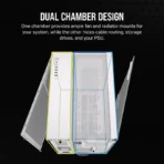 CORSAIR 6500X Mid-Tower Dual Chamber PC Case – White - Image 3