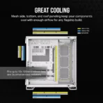 CORSAIR 6500X Mid-Tower Dual Chamber PC Case – White - Image 4