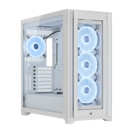Corsair iCUE 5000X RGB QL Edition Mid-Tower ATX Case – White