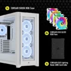 Corsair iCUE 5000X RGB QL Edition Mid-Tower ATX Case – White - Image 7