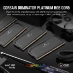 CORSAIR DOMINATOR® PLATINUM RGB 64GB (2x32GB) DDR5 DRAM Up To 6000MT/s CL30 AMD EXPO & Intel XMP Memory Kit — Grey - Image 3