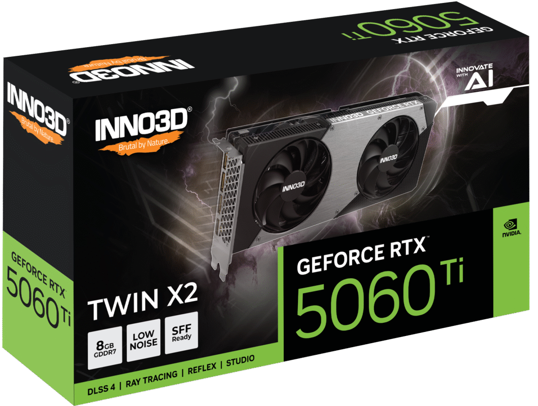 INNO3D RTX 5060 Ti 8GB GDDR6 Graphics Card with Dual-Fan Cooling