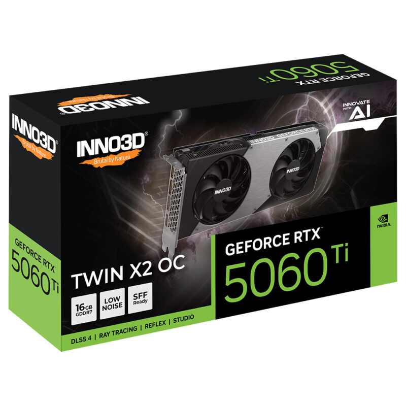 INNO3D RTX 5060 Ti OC 16GB GDDR6 Graphics Card with Dual-Fan Cooling