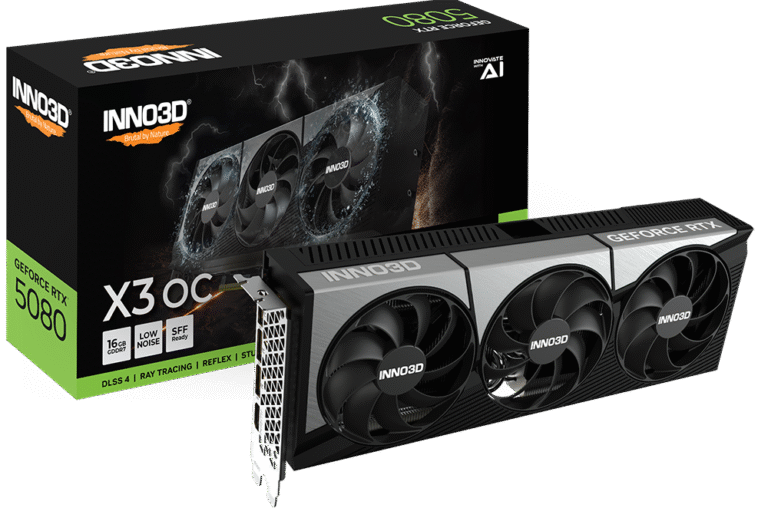 Inno3D RTX 5080 X3 OC 16GB Graphics Card with Triple Fan Cooler