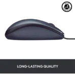 Logitech B100 Optical USB Wired Mouse – Black - Image 2