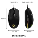 Logitech G102 LIGHTSYNC Gaming Mouse - Black - Image 5