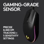 Logitech G102 LIGHTSYNC Gaming Mouse - Black - Image 8