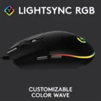 Logitech G102 LIGHTSYNC Gaming Mouse - Black - Image 9
