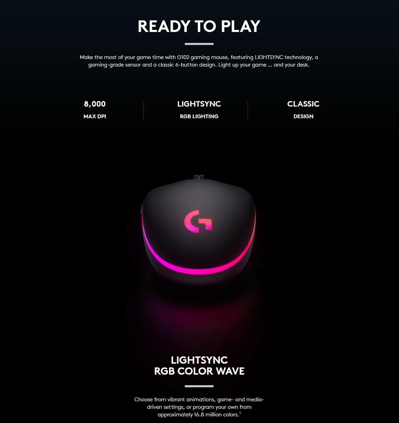 Logitech G102 LIGHTSYNC Gaming Mouse