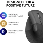 Logitech LIFT Vertical Ergonomic Wireless Mouse - Graphite - Image 8