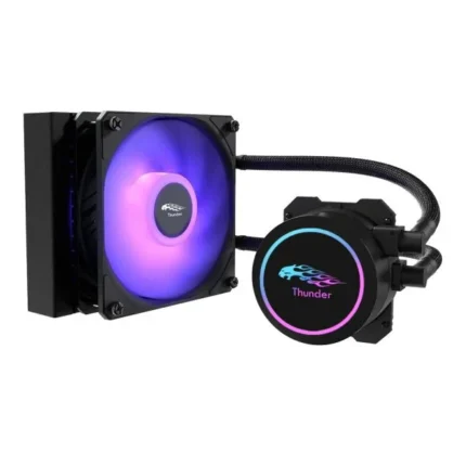 Thunder Gelid TRC-120G AIO 120mm ARGB Liquid Cooler installed in a gaming PC setup