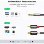 UGREEN 3.5mm Male to 2RCA Male Audio Cable, 3m (Black) - Image 3