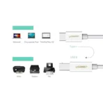 UGREEN USB-C to USB 2.0 Print Cable 1.5m (White) - Image 3
