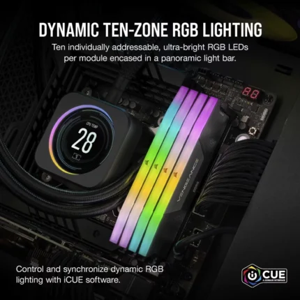VENGEANCE® RGB 32GB (2x16GB) DDR5 DRAM Up To 5200MT/s CL40 Memory Kit — Black
