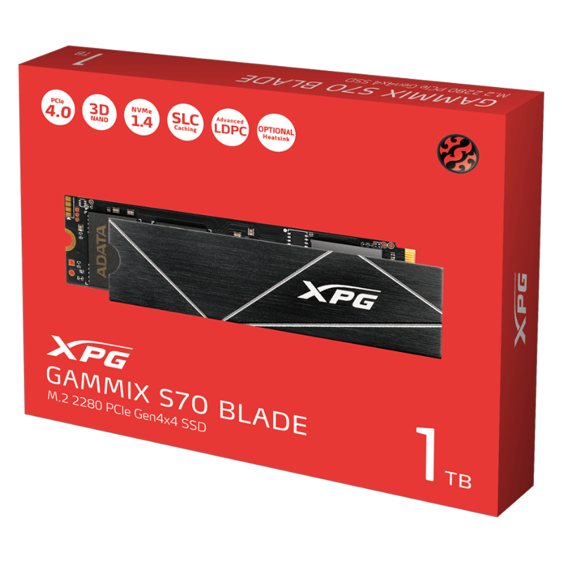 XPG GAMMIX S70 BLADE 1TB PCIe Gen4x4 NVMe M.2 SSD-1 XPG GAMMIX S70 BLADE 1TB PCIe Gen4x4 NVMe M.2 SSD