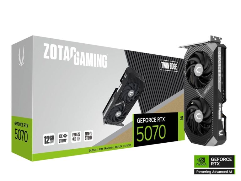 ZOTAC RTX 5070 Twin Edge Graphics Card with Dual-Fan Cooling