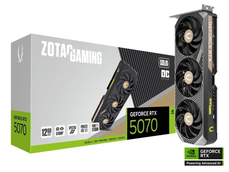 ZOTAC RTX 5070 Solid Core OC Graphics Card with 3-Fan Cooling
