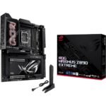 Asus Rog Maximus Z890 Extreme Intel Z890 LGA 1851 E-ATX Motherboard, Advanced AI PC-Ready, 24+2+1+2 Stages, DDR5, WiF i7, 2.5G/10G LAN, PCIe 5.0 M.2, Thunderbolt 5, USB Type-C, AI OC, 5” LCD Screen