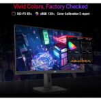 "Front view of the ASUS ROG Strix XG27UCS 27-inch 4K UHD gaming monitor with thin bezels and ROG branding, displayed on ergonomic stand."