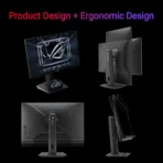 "Front view of the ASUS ROG Strix XG27UCS 27-inch 4K UHD gaming monitor with thin bezels and ROG branding, displayed on ergonomic stand."