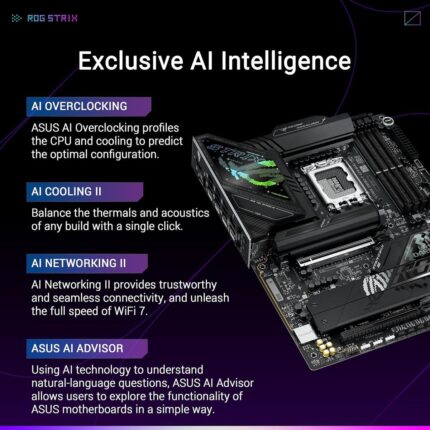 ASUS ROG STRIX Z890-F GAMING WIFI motherboard with advanced connectivity and power delivery features.