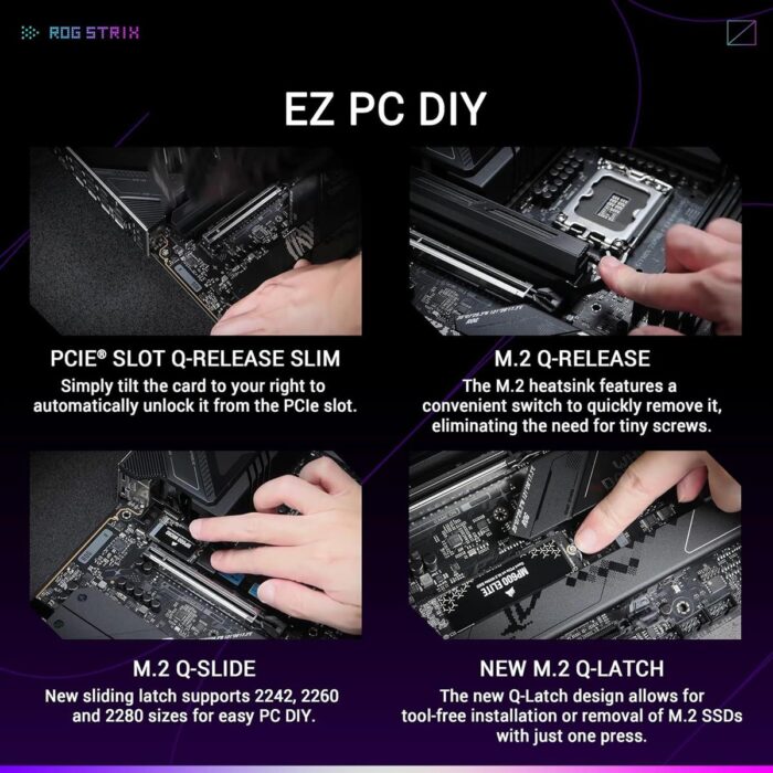 ASUS ROG STRIX Z890-F GAMING WIFI motherboard with advanced connectivity and power delivery features.