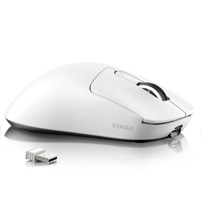 Attack Shark X3MAX Black Wireless Gaming Mouse with PAW3950 sensor and RGB lighting.